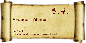 Vrabecz Ahmed névjegykártya